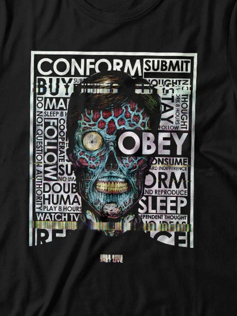 They Live Tshirt Glitch Unisex Retro Vintage 80s Movie Horror T Shirt 257 - Picture 2 of 5
